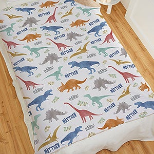 Dinosaur World Personalized 60x80 Sherpa Blanket