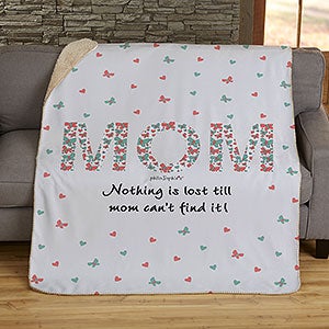 Floral Mom PhiloSophie's Personalized 60x80 Sherpa Blanket