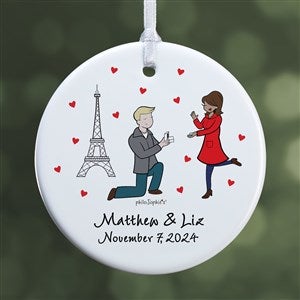 Paris Engagement PhiloSophie's Personalized Ornaments - 1 Sided Glossy