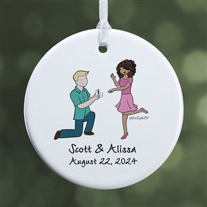 Couple Engagement PhiloSophie's Personalized Ornaments - 1 Sided Glossy