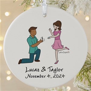 Couple Engagement PhiloSophie's Personalized Ornaments - 1 Sided Matte