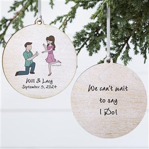 Couple Engagement PhiloSophie's Personalized Ornaments - 2 Sided Wood