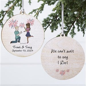 Fireworks Engagement PhiloSophie's Personalized Ornaments - 2 Sided Wood