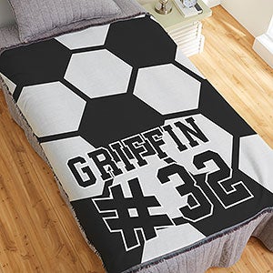 Soccer Personalized 56x60 Woven Throw