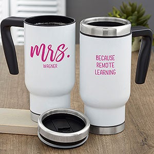 Teacher Scripty Style Personalized E-Learning Commuter Travel Mug