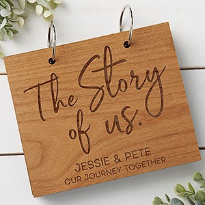 The Story Of Us Personalized Natural Wood Photo Album