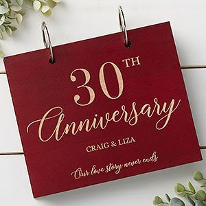 Happy Anniversary Personalized Red Poplar Wood Photo Album