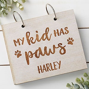 My Kids Have Paws Personalized Whitewashed Wood Photo Album