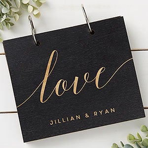 Love Personalized Wood Photo Album - Black Poplar