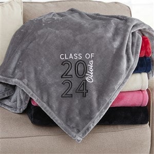 Graduating Class Of Embroidered 50x60 Grey Fleece Blanket