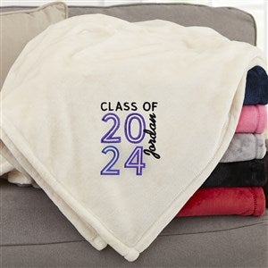 Graduating Class Of Embroidered 60x80 Beige Fleece Blanket