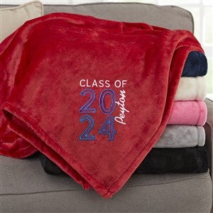 Graduating Class Of Embroidered 60x80 Red Fleece Blanket