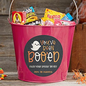 You've Been Boo'ed Personalized Large Treat Bucket Pink