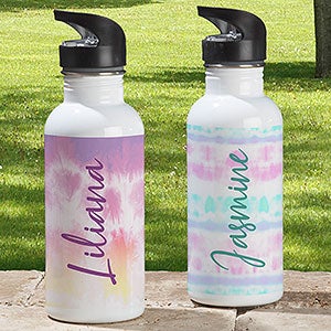 Personalized Tie Dye Kids' Stainless Steel Water Bottle