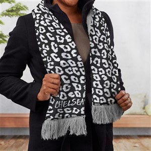 Leopard Print Personalized Women's Sherpa Scarf