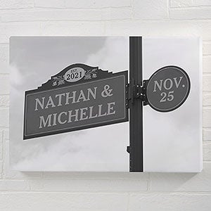 Established Street Sign Wedding Canvas Print - 20x30