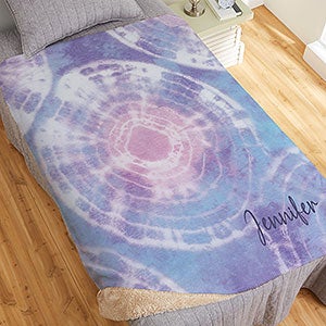 Pastel Tie Dye Personalized 50x60 Sherpa Blanket