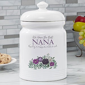 Floral Love For Grandma Personalized Cookie Jars