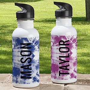 Pastel Tie Dye Personalized Double-Wall Vacuum Insulated 32oz Water Bottle