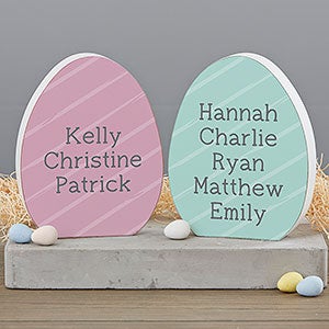 Family Modern List Personalized Wooden Easter Egg Decoration