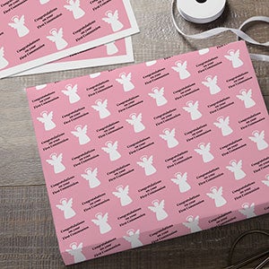 Icon Step & Repeat Personalized Communion Wrapping Paper Sheets