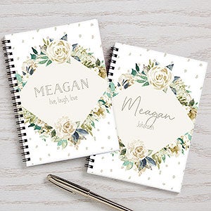 Neutral Colorful Floral Personalized Mini Journals