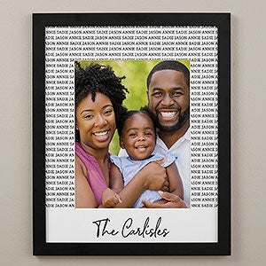 Family Names Personalized Vertical Framed Print - 16x20