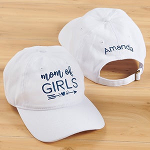 Mom Of... Personalized White Baseball Cap