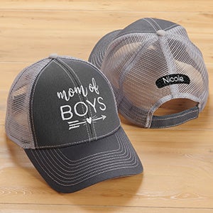 Mom Of... Embroidered Grey Trucker Hat