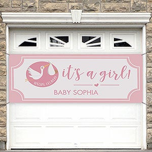 It’s A Girl Baby Announcement Personalized Banner - 45x108