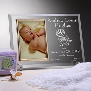 Personalized Birth Announcement Glass Baby Picture Frame