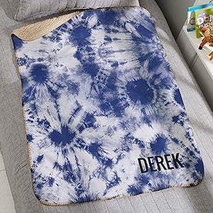 Bold Tie Dye Personalized 30x40 Sherpa Baby Blanket