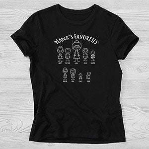 Grandma's Stick Figure Family Personalized Hanes Ladies Fitted Tee - Ladies Small - Black