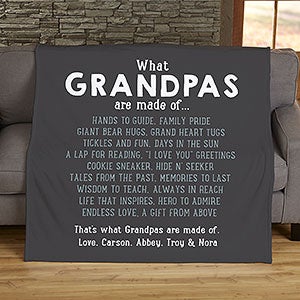 What Grandpas Are Made Of Personalized 50x60 Plush Fleece Blanket