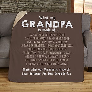 What Grandpas Are Made Of Personalized 60x80 Sherpa Blanket