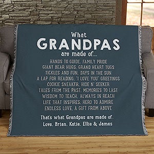 What Grandpas Are Made Of Personalized 56x60 Woven Throw