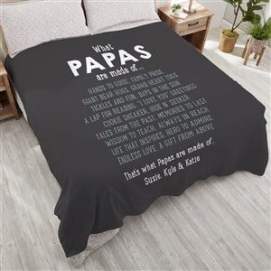 What Grandpas Are Made Of Personalized 90x90 Plush Queen Fleece Blanket