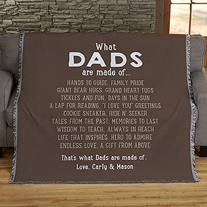 What Dads Are Made Of Personalized 56x60 Woven Throw