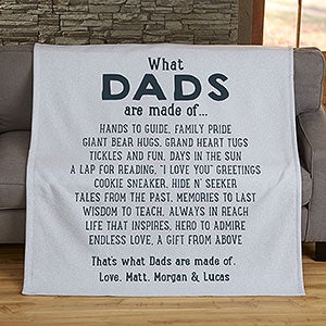 What Dads Are Made Of Personalized 50x60 Sweatshirt Blanket