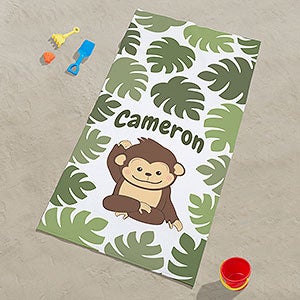 Jolly Jungle Monkey Personalized 30x60 Beach Towel