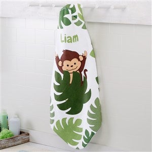 Jolly Jungle Monkey Personalized Baby Hooded Towel