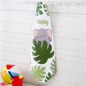 Jolly Jungle Elephant Personalized Baby Hooded Beach Towel