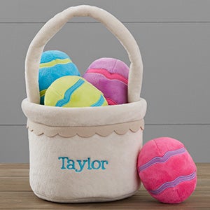 Personalized Plush Mini Easter Basket With Plush Eggs