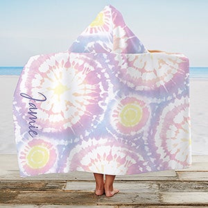 Pastel Tie Dye Personalized Kids Beach & Pool Towel