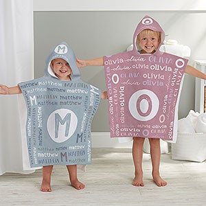 Youthful Name Personalized Kids Poncho Bath Towels