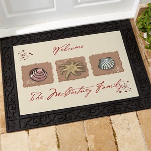 Sea Shore Greetings Personalized Doormat- 18x27