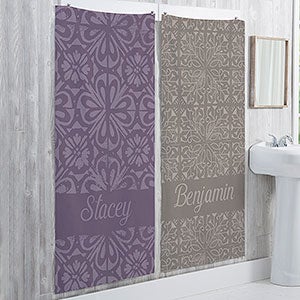 Stamped Pattern Personalized 35x72 Bath Towel