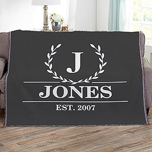 Laurel Wreath Personalized 56x60 Woven Throw