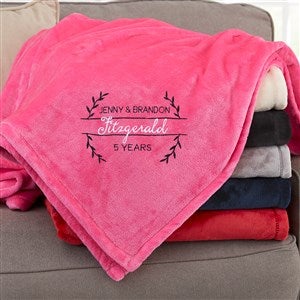 Laurel Wreath Anniversary Personalized 50x60 Pink Fleece Blanket