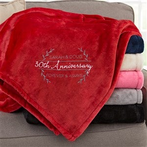 Laurel Wreath Anniversary Personalized 50x60 Red Fleece Blanket